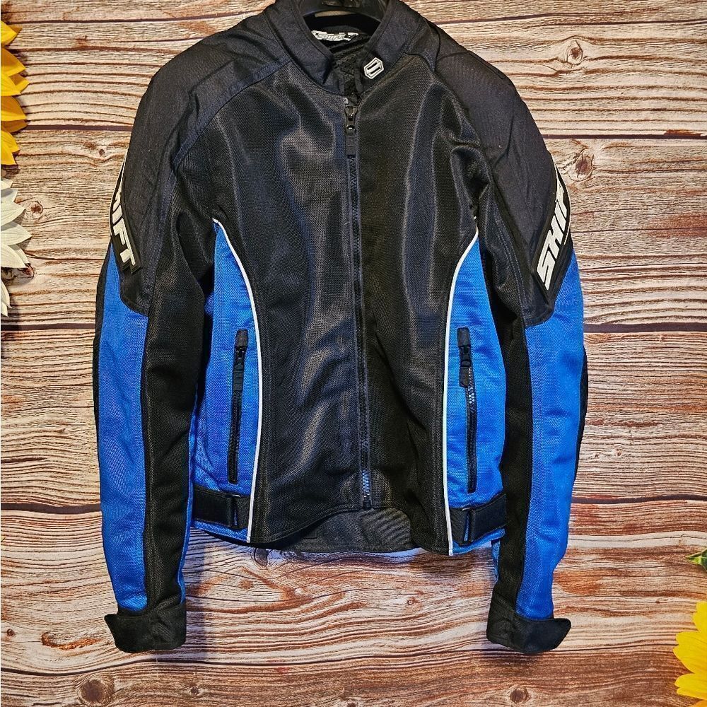 Shift riding jacket men's medium blue/black/ white  Pre-owned